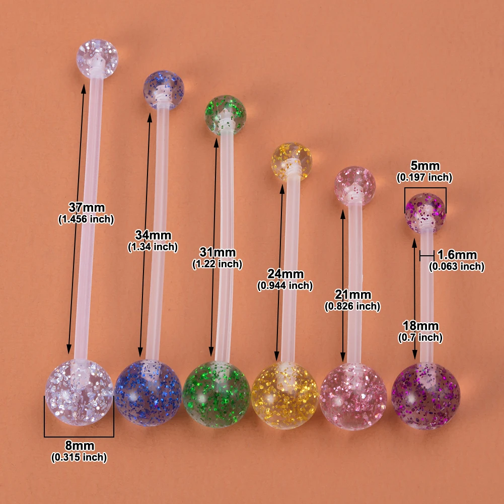 6Pcs Acrylic Flexible Pregnancy Belly Button Rings Industrail