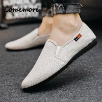 Men Loafers Shoes Fashion Men Breathable Casual Shoes Classic Linen Slip on Sneakers Male Summer Cheap Driving Shoes for Men 2