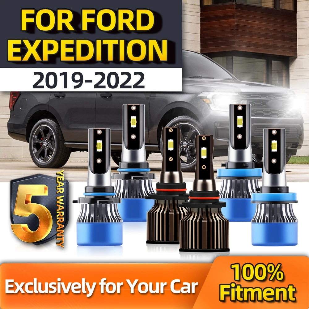 

TEENRAM Car Accessory Fog Light 9140 High 9005 Low H11 6500K 200M 20000LM Kit White For Ford Expedition 2019 2020 2021 2022