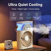 Ventilateur de refroidissement Lenovo, ventilateur électrique USB, humidificateur portable, lumière de nuit LED, ventilateur 3 en 1, climatiseur adapté à la maison et au bureau 6