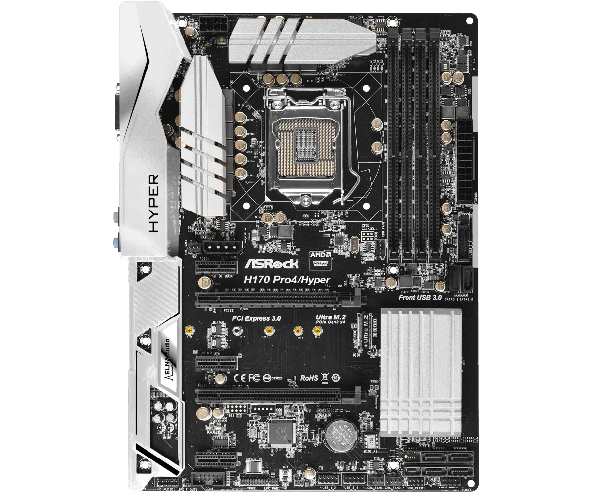 ASRock H170 Pro4/Hyper Motherboar LGA 1151 DDR4 2133 64GB support