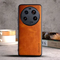 Luxury Vintage Leather Skin Phone Case - Elegant and Stylish Coque Cover for Xiaomi 13 Ultra (Yellow)
