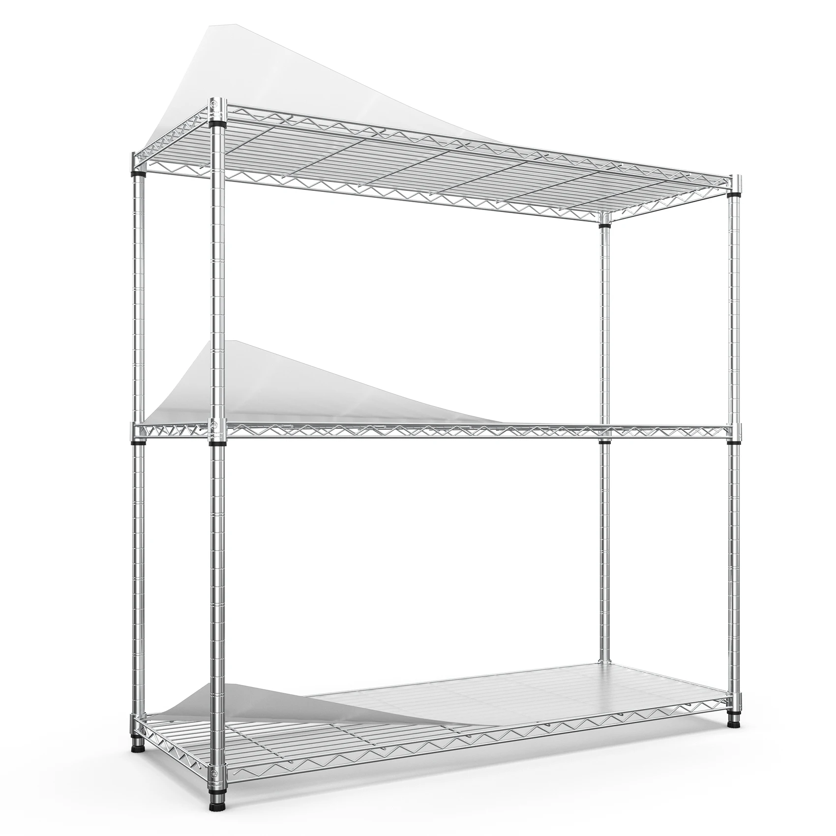 

3 Tier Wire Shelving Unit, 1050 LBS NSF Height Adjustable Metal Garage Storage Shelves,