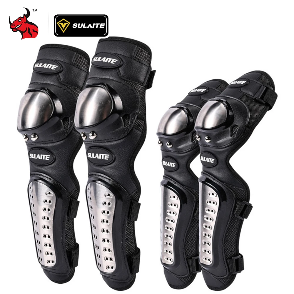 사계절 오토바이용 팔꿈치 무릎 보호대 스테인리스 스틸 쉘 스크래치 방지 미끄럼 방지 펑크 방지 보호 장비