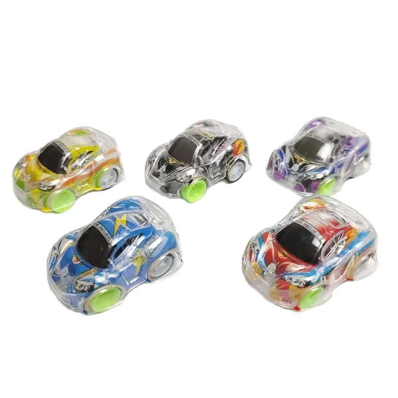 10Pcs /Lot Cartoon Transparent Pull Back Car Kids Party Small Gift Giveaway Pinata Fillers School Prizes Toys images - 6