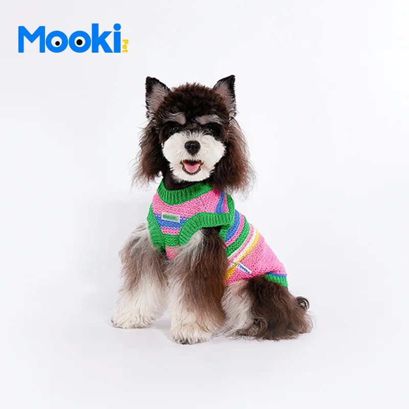 Mookipet 네온 연인 조끼, 개 고양이 탱크탑, 비숑 슈나우저 푸들 말티즈 조끼, 애완 동물 의류, 가을 겨울