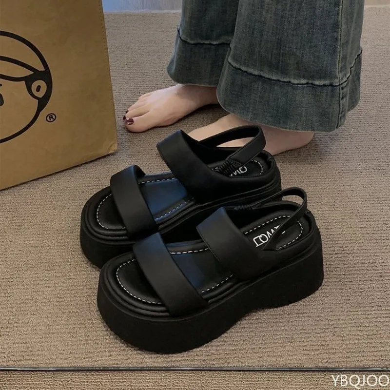 Sandals For Women's Summer New Style Simple Fashionable Short And Thick Soled Sponge Cake Beach Shoes 2026_voghion.com