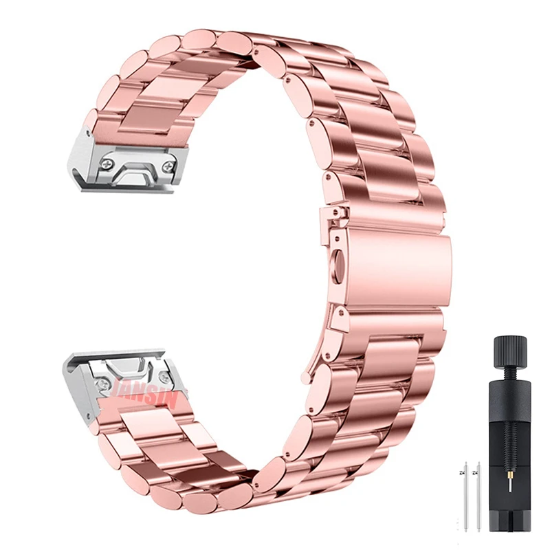 Stainless Steel Quick Release Easyfit Wrist Strap - 26mm/22mm Metal Watch Band