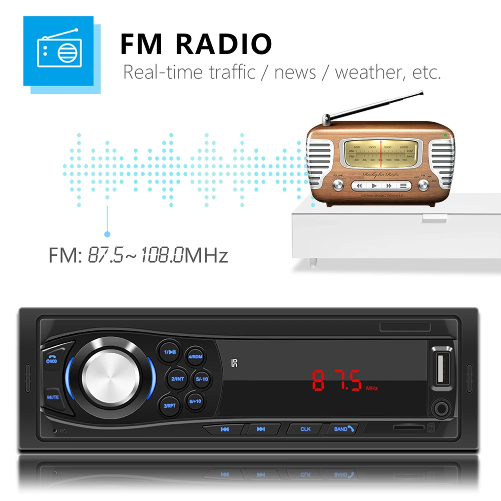  MP3 ÷̾ FM USB AUX FM  ,  ȣȯ  , 1 Din LED ÷,  TF , 12V