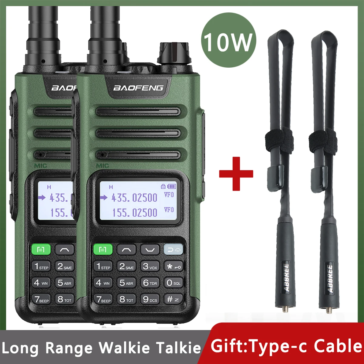 2pcs Baofeng Uv13 Pro 10w Dual Band Walkie Talkie 10km Uv-13pro With Typ-c  Cable Uv-5r Uv10r Two Way Radio With Tactical Antenna Walkie Talkie  AliExpress