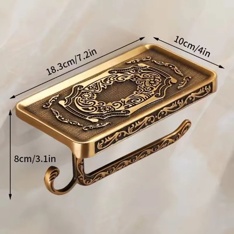 Toilet Paper Holder Wall Mounted Vintage Classic Bathroom Brass Antique Roll Tissue Box Bathroom Accessories