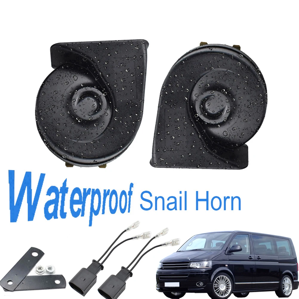 Car Snail Horn 12V 110-125db 410/510Hz High Low Pitch Waterproof Loud Auto Horns FOR VW TRANSPORTER T5 T6 2009-2Pcs/Set