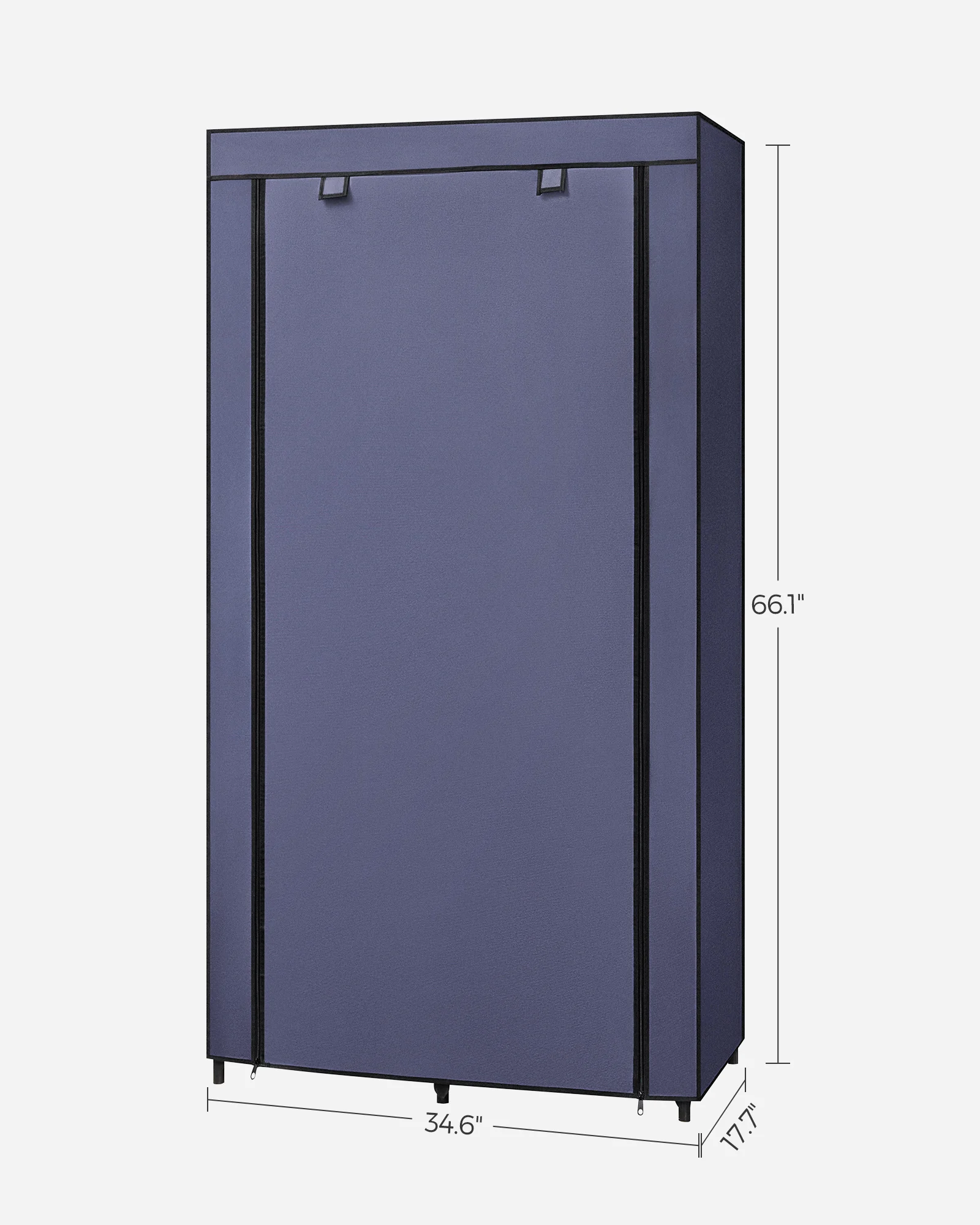 SONGMICS Portable Closet, 34.6 Inch Large Capacity Wardrobe Closet Organizer with Fabric Cover, Hanging Rods and Shelves 6