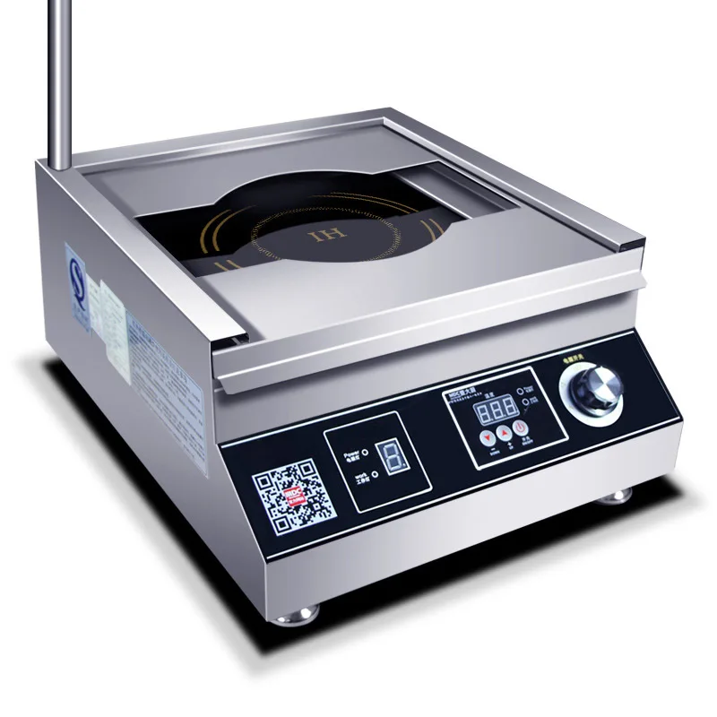 Commercial Induction Cooker 5000w Plane High Power Soup Braised Noodle Cooker Commercial Electric Stove Restaurant Canteen 380V