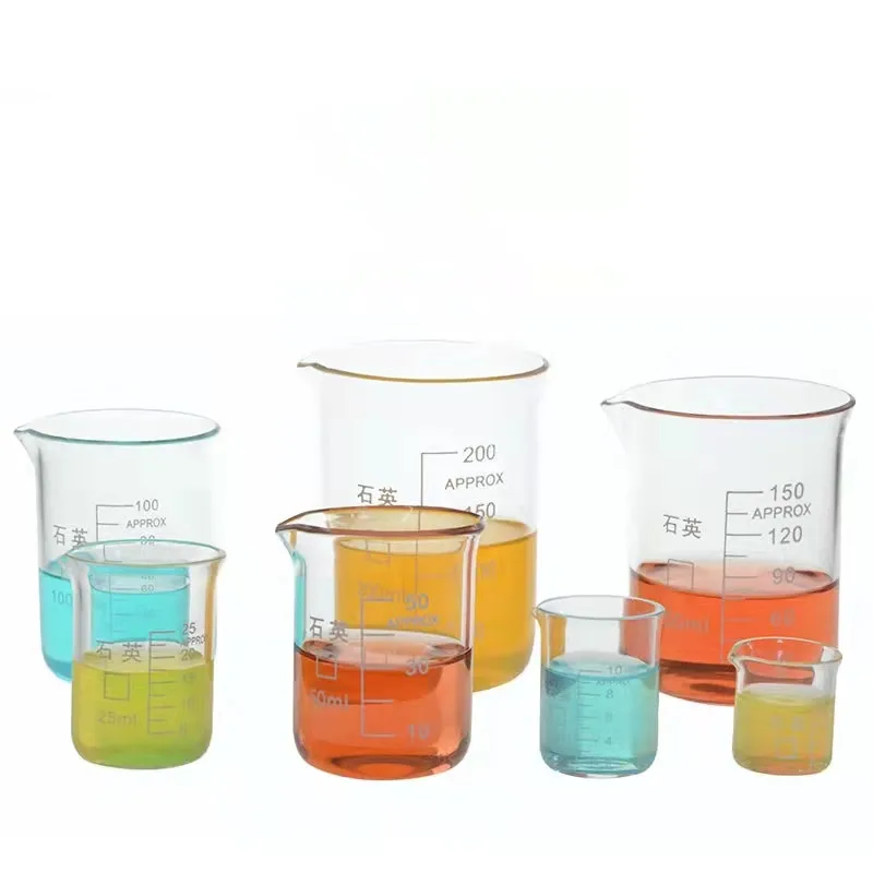 1 Peca 5ml 1000ml Laboratorio Limpar Copo de Quartzo Calor Resistir Labware Copo 1 peca 5ml 1000ml laboratorio limpar copo de quartzo calor resistir labware copo