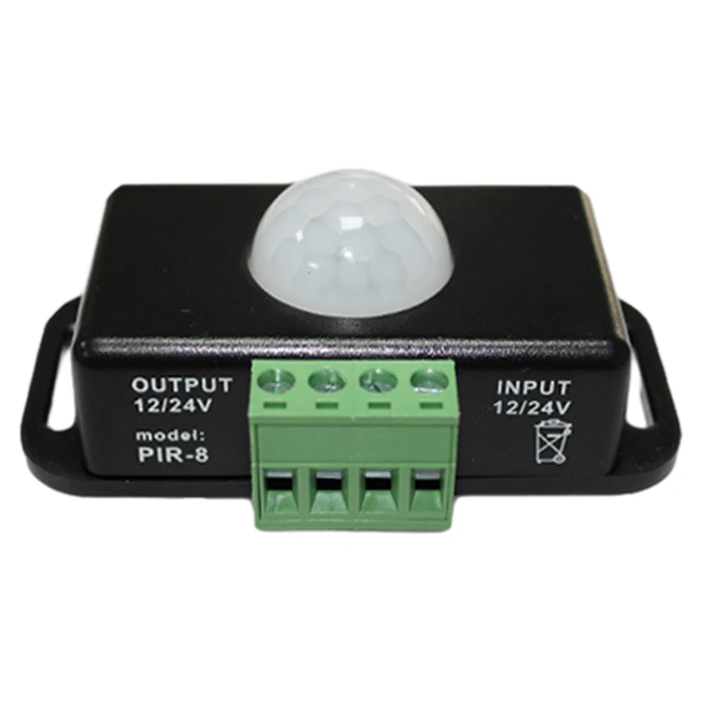 DC 12V/24V Body Infrared Sensor Infrared Motion Detector Motion Detector PIR Motion Sensor for LED Strips/Bulbs