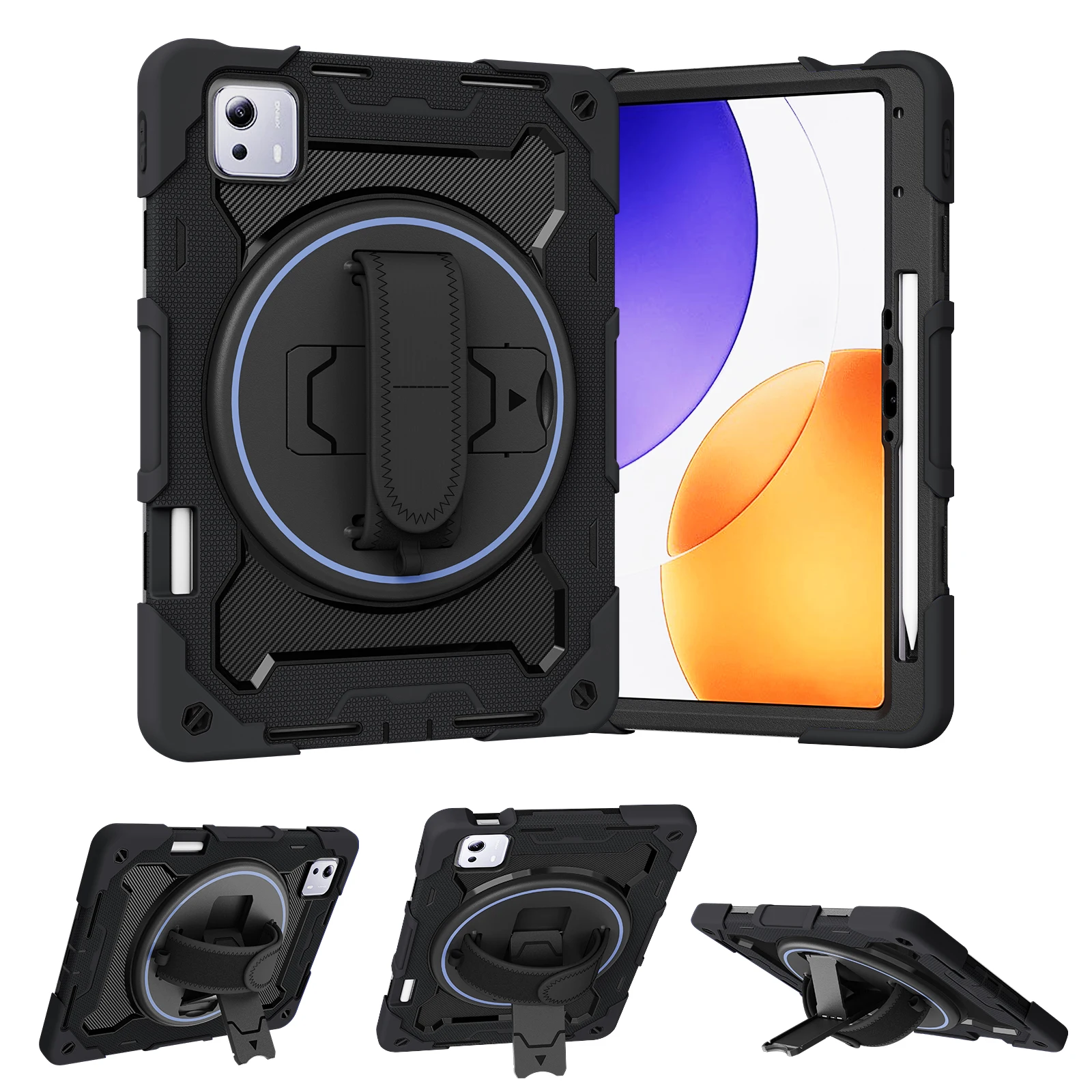 Durable 360° Rotating Kids Safe Rugged Stand Case - Shockproof Silicone Armor Cover