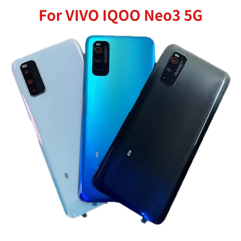 

Original Back Cover For Vivo iQOO Neo3 5G V1981A Battery Cover Glass Rear Door Housing Case With Camera lens Repair Parts