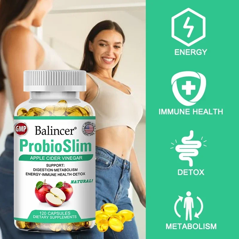 Probiotic Apple Cider Vinegar Supplement-Contains Prebiotics for Digestion, Metabolism, Immune Health, Energy, Detoxification