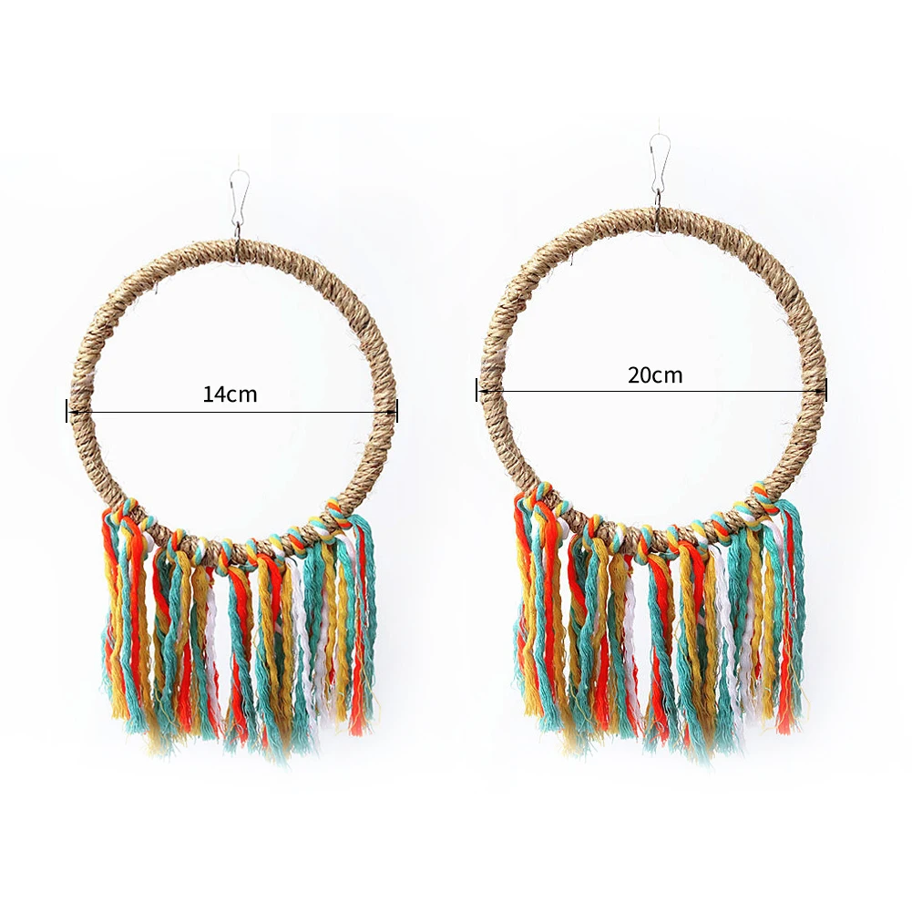 Parrot Cotton Rope Ring Toy – Hanging Swing, Chew & Climb Perch for Birds 6