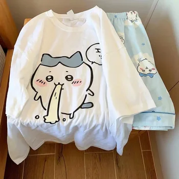 Alternative view of Chiikawa Round Neck Short Sleeve Pajamas