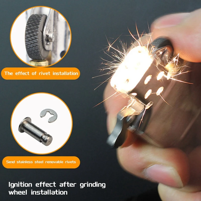 Suitable For ZIPPO Kerosene Lighter Steel Wheel Grinding Wheel Lighter Gear Sparkling Flint Spare Parts Accessories