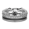 Men Bracelet Sets Stainless Steel Beaded Braiding Rope Bangles Men Eagle Bracelets With Tiger Eye Natural Stone Gift Accessories 5