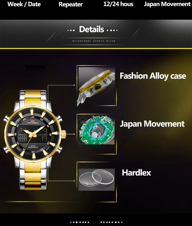 2022 Climbing Sport Waterproof Watches Men Luminous Dual Display Alarm Top Brand Luxury Quartz Watch Wholesale Relogio Masculino