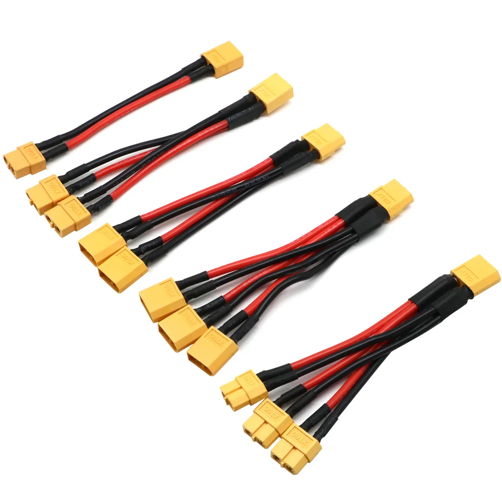 Xt60 1 bis 2 1 bis 3 paralleler Batteriest ecker Stecker/Buchse Kabel Dual Extension y Splitter Silikon draht 14awg für RC Batterie Esc – Detail 1