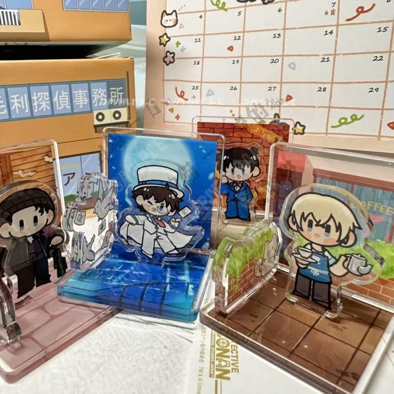 

Anime Detective conan Kudou Shinichi Akai Shuichi Kuroba Kaito Cosplay Q Version Scene Acrylic Stand Model Plate Tabletop Toys