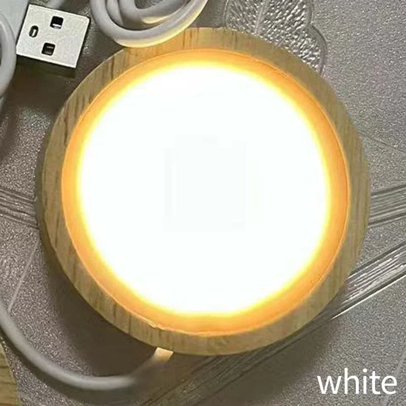 Round Wooden LED Night Light Base Image 9