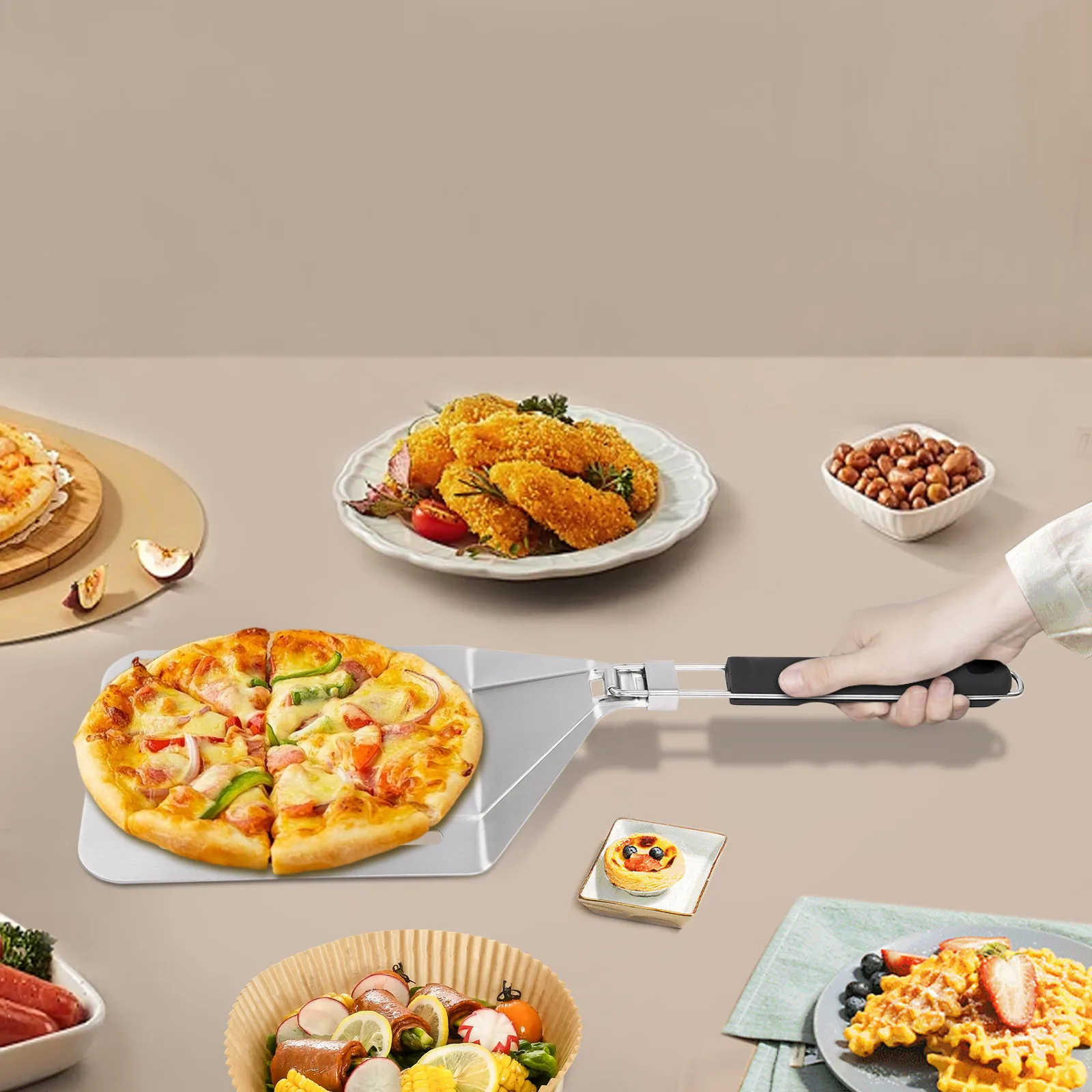Pizzabox mit Klappgriff Faltbare Pizzabox Perforierte Pizzabox – Detail 8