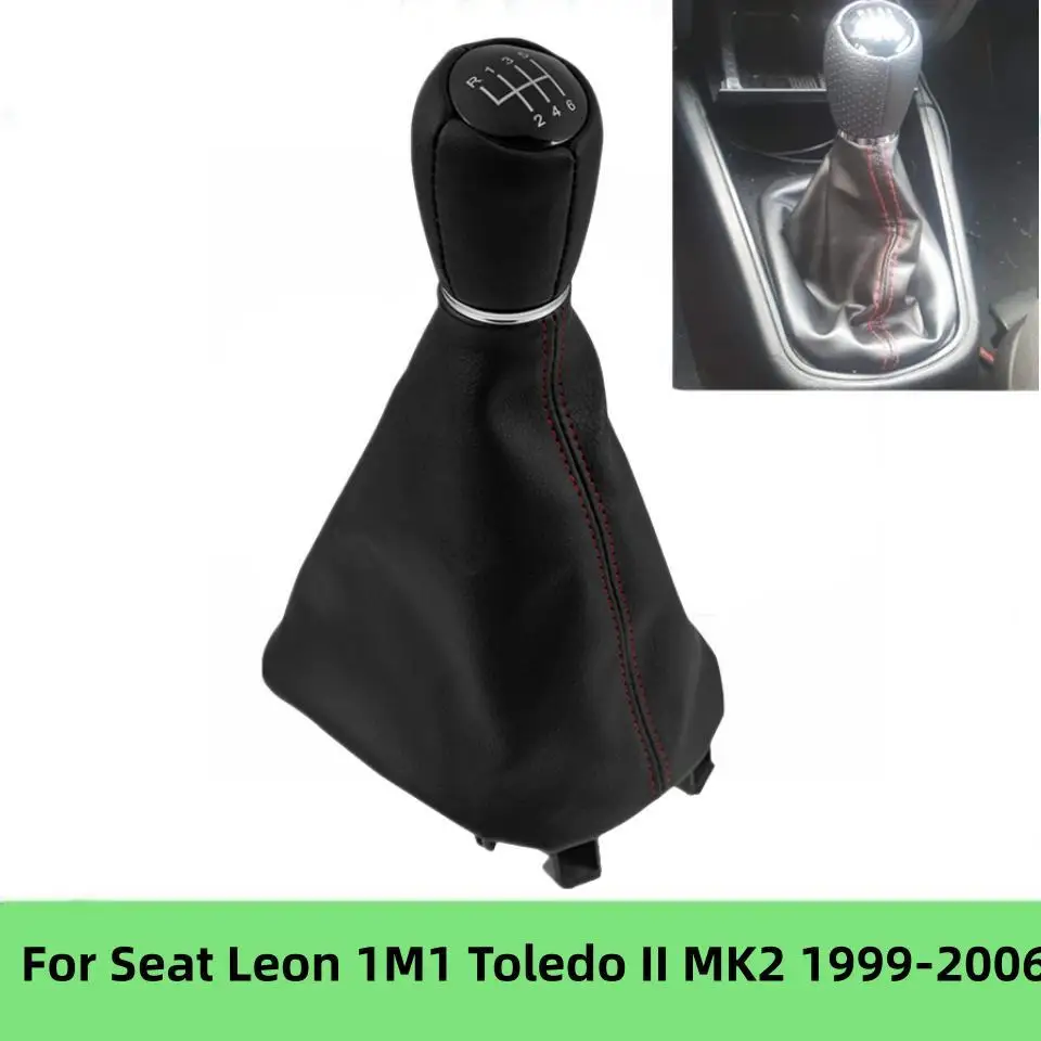 Pomello Del Cambio Per Auto Con Cuffia In Pelle Per Seat Leon 1 M1 Toledo Ii Mk2 1998 1999 2000 2001 2002 2003 2004 2005 2006