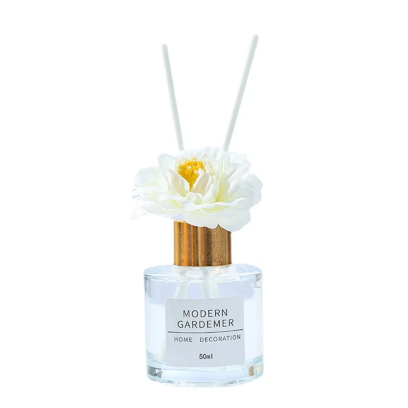 YXY 50ml Hilton Hotel Reed diffusore imposta bottiglia diffusore a lamella di gelsomino con fiori di plastica profumi per la casa olio essenziale di aromaterapia