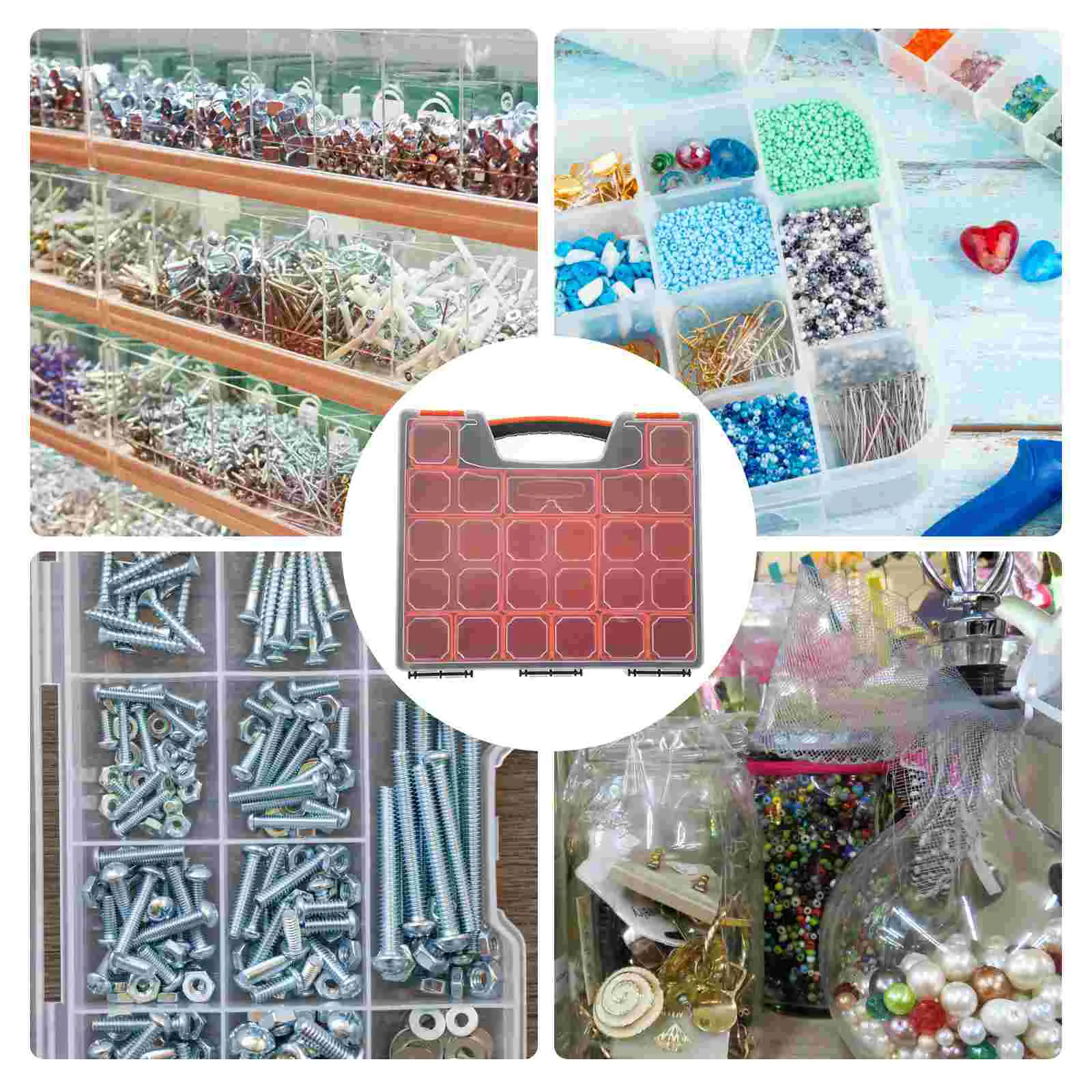 Electronic Component Storage Box Plastic Container Hardware Nuts Organizer Compartment Bolts 4