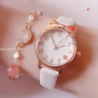 Fashion Kids Love Digital Dial Children Watch Set Leather Strap Quartz Watches Kid Girls Clock Children Watch + Bracelet no box 2