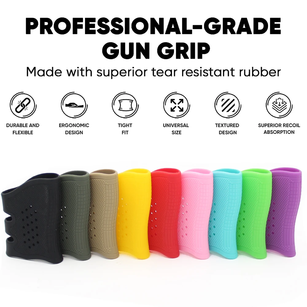 2Pcs Tactical Anti Slip Rubber Grip Sleeve Pistol Rubber Protect Cover Handgun Holster for GK 17 19 38 Hunting Airsoft Accessory