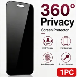 360 Degree Anti - Spy Privacy Tempered Glass Screen Protector - iPhone 15 (1 piece)