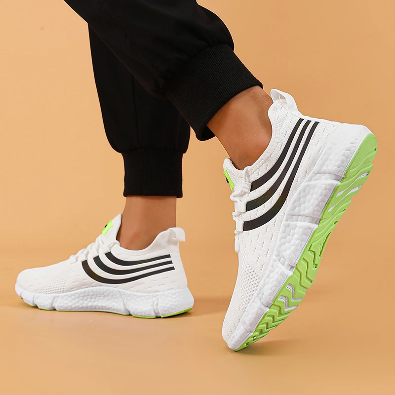 Sneakers Women Lightweight Mesh Outdoor Running Strap Comfortable Anti Slip Hiking Couple Large Flat Bottomed Casual Tennis Shoe