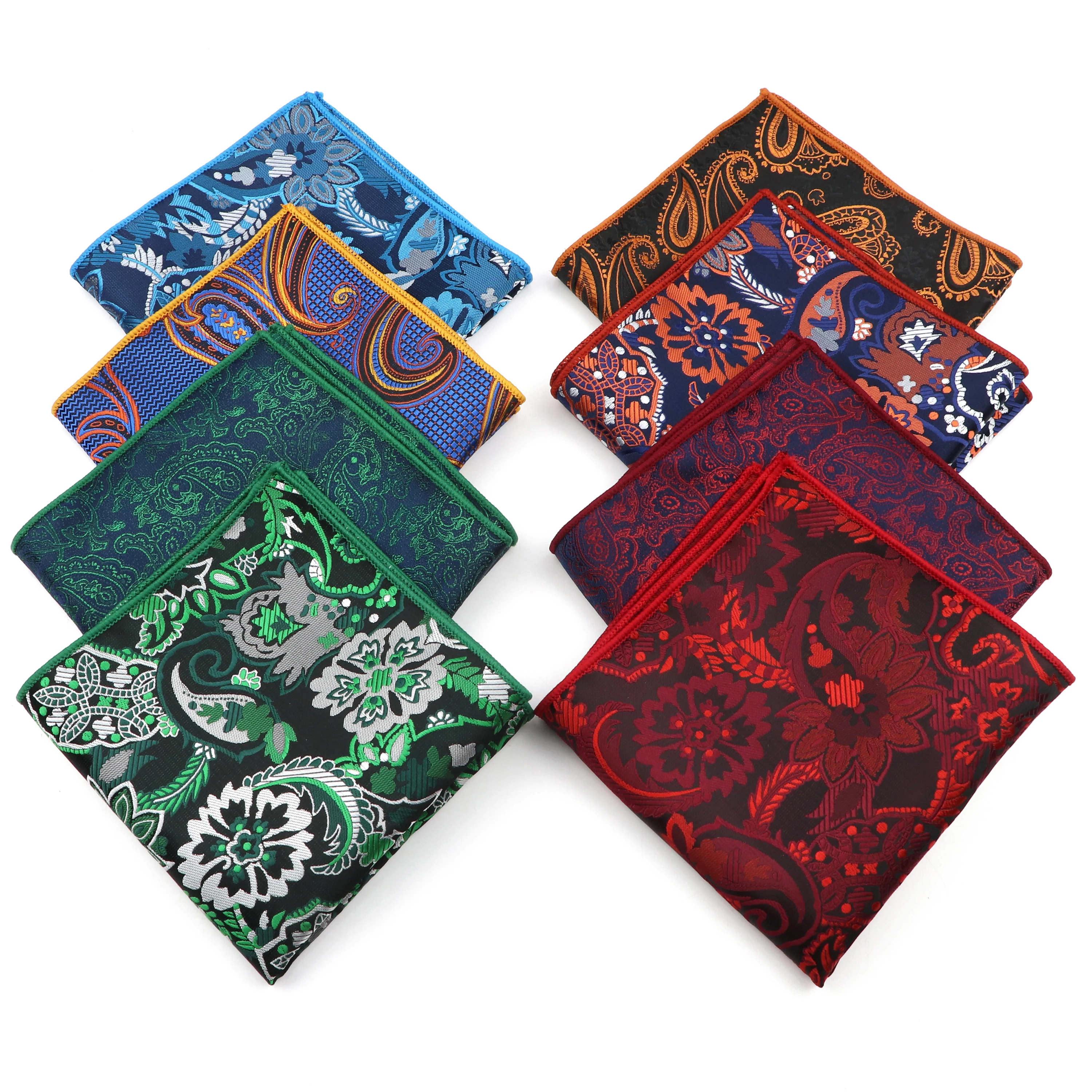 Pocket Square Mini Handkerchief Vintage Paisley Mens 23cm Width For Business Wedding Party Tuxedo Suit Accessories
