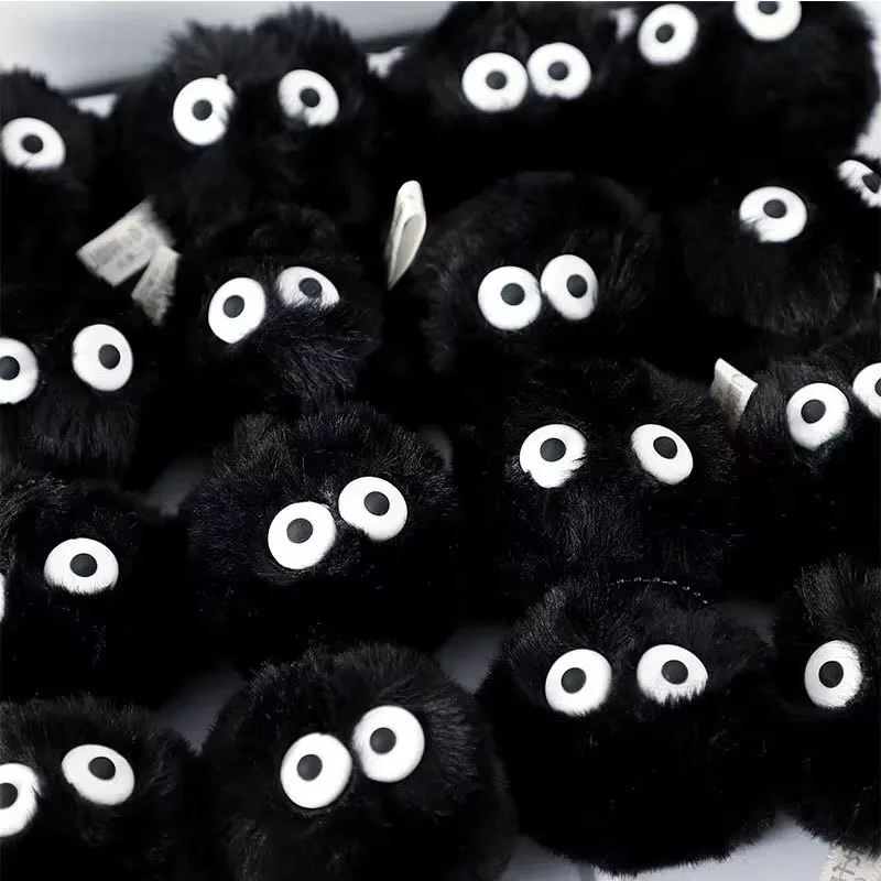 5cm 10pcs Briquette Doll Pendant Keychain Bag Accessories Cute Plush Black Coal Ball Cartoon Toy Pendant Gift keychain accessories