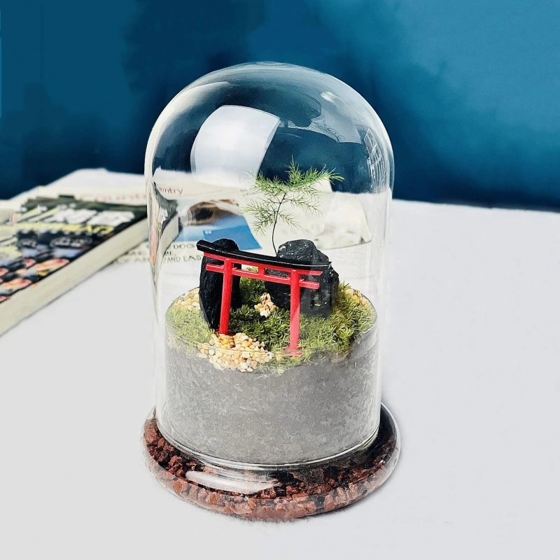 15*35cm Big Size Seperated Glass Dome Vase Home Decoration Transparent Higher Base Cover DIY Friend Gift Wedding Prop 5
