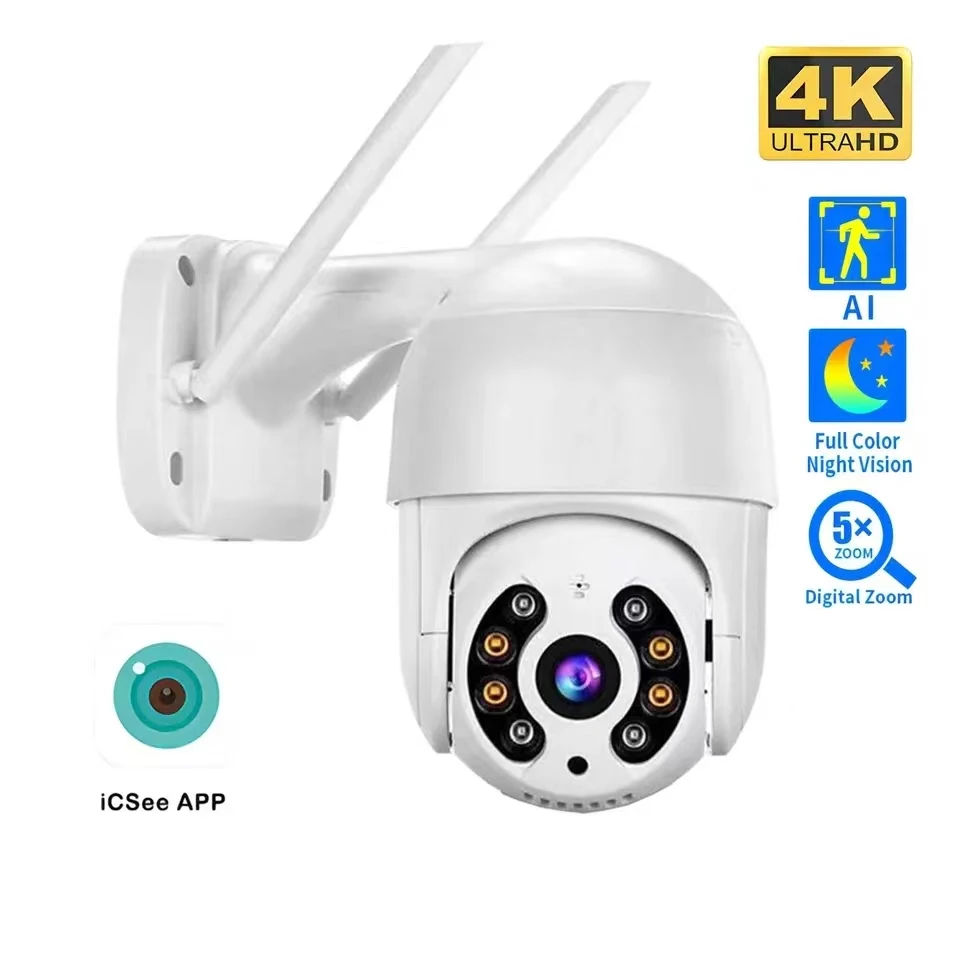 Icsee 8MP 4K IP Camera AI 5MP Speed Dome Auto Tracking PTZ Camera Smart Home Outdoor Wireless WIFI CAmera Surveillance Icsee 1