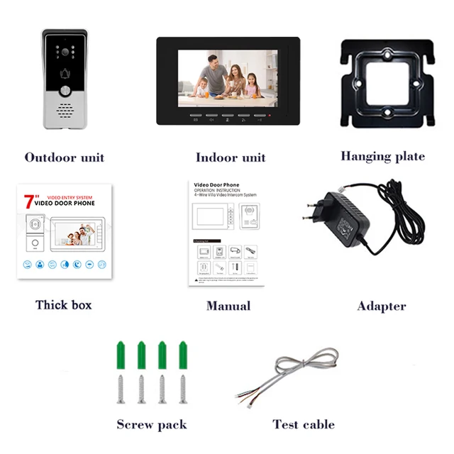 Visual Doorbell Home Wired Monitoring Intercom Villa High-Definition Intelligent Night Vision Electronic Access Control System 6