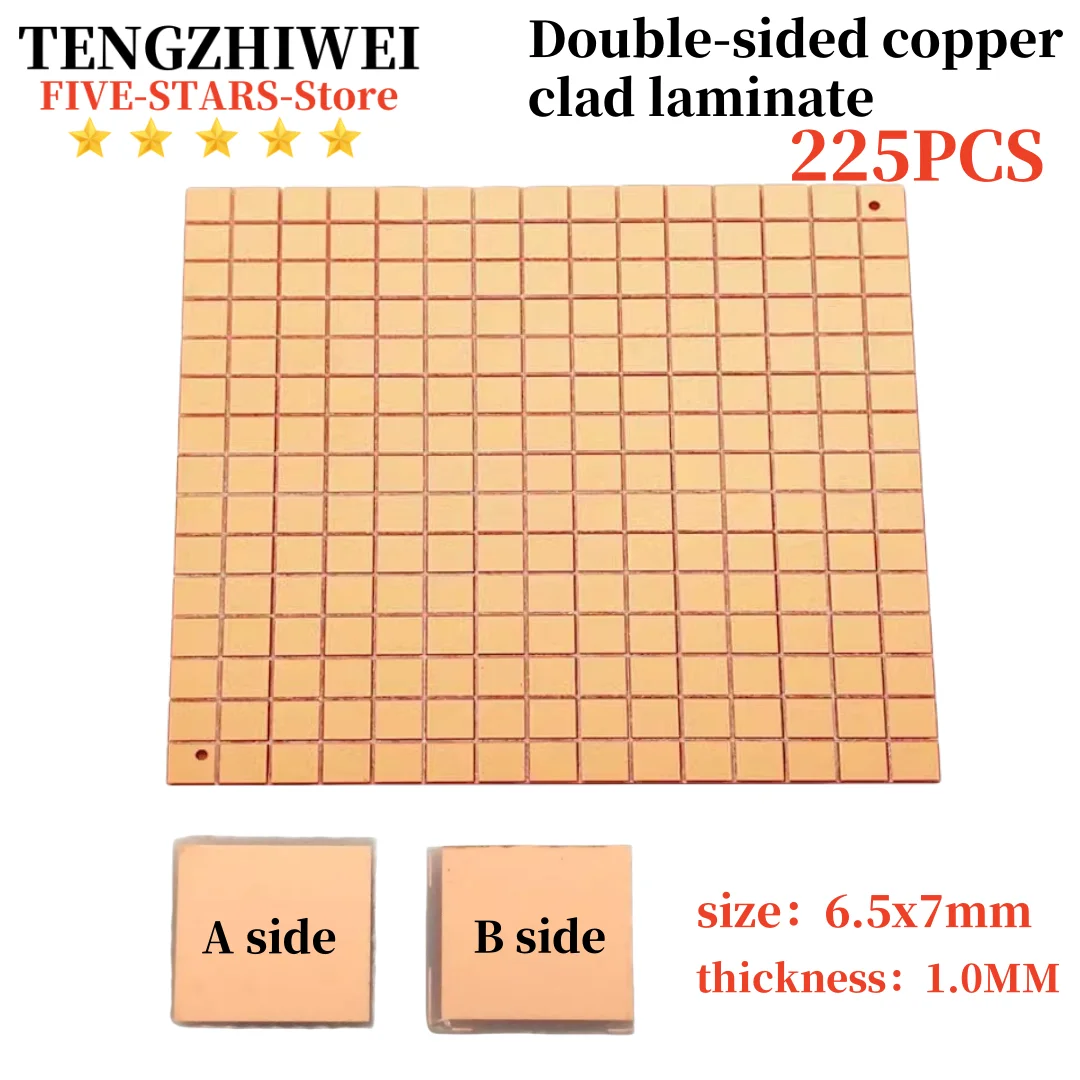 6.5*7mm small double-sided copper plate 1.0 thick patch board Multi-function conversion board PCB empty 225Pcs