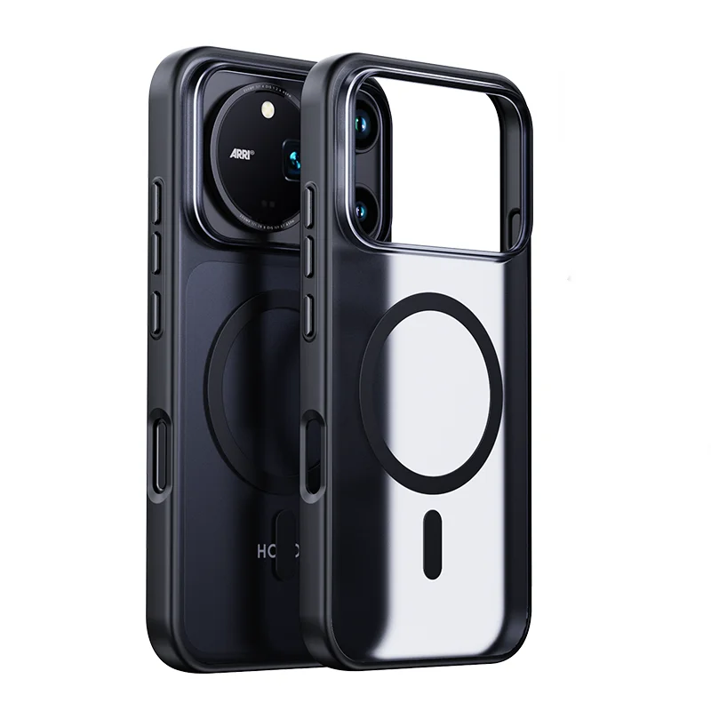 Frosted Translucent Magnetic Case with 360° Rotating Ring Holder