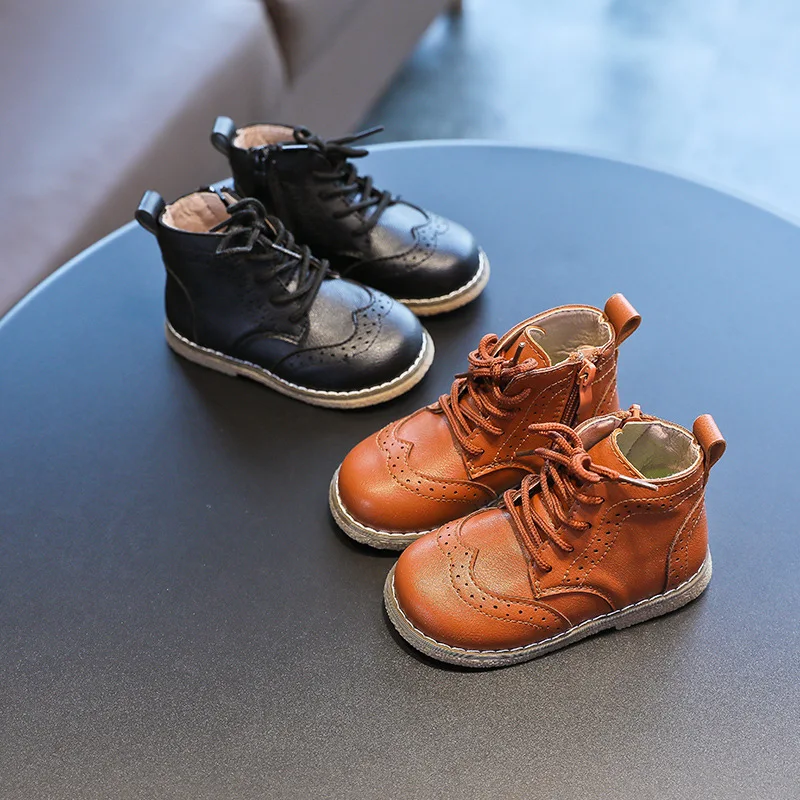 

Vintage Kids Motorcycle Boots PU Leather Children Ankle Botas Breathable Baby Toddler Boots Boys Girls Fashion Sneakers Zapatos