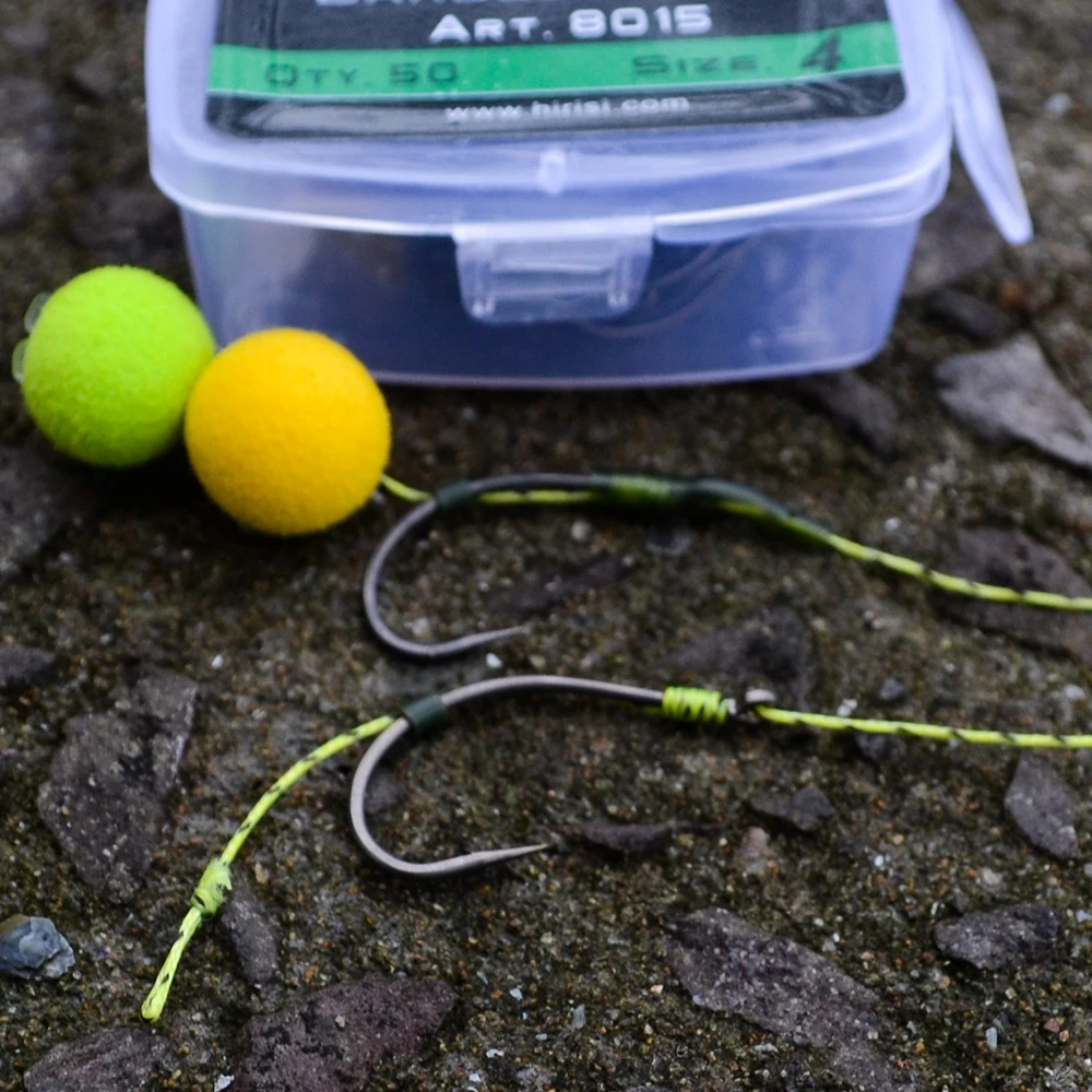 Coated High Carbon Steel Barbed hooks Carp Fishing Hooks Pack Tackle Accessories 50pcs 8015 fishing hook fishing accessories fishing tackle