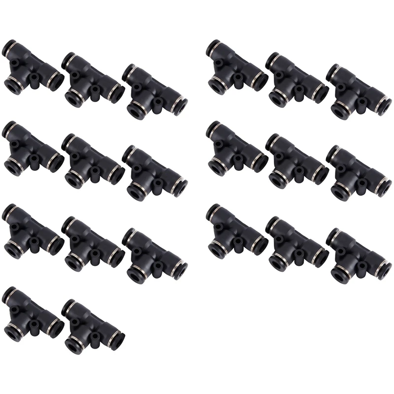 

Pneumatic Tee Union Connect Fittings T Connector Splitter Air Line Tube Tee Quick Release