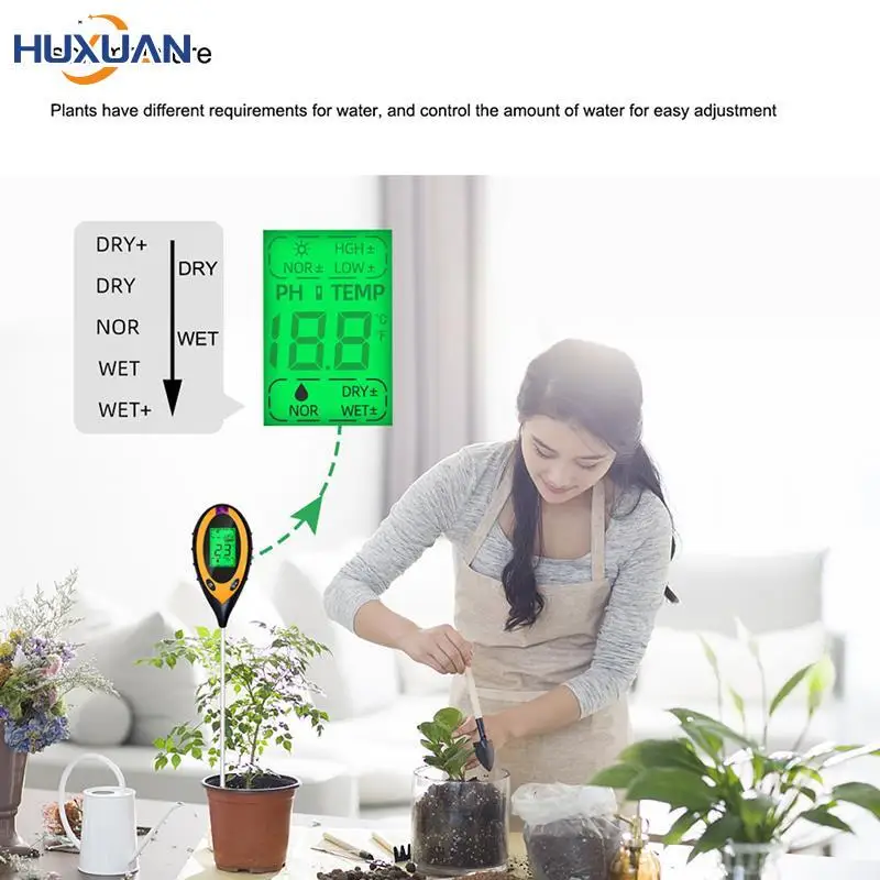 Testeur numérique de PH du sol 3 en 1 /4 en 1, moniteur d'humidité, de  température et de lumière du soleil, pour le jardinage, les plantes  agricoles - AliExpress